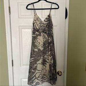 Silk Theory Elegant Black and Cream Women's Dress